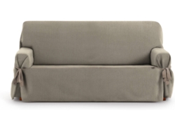 Funda de Sofá 2 Plazas EYSA Mid con Lazos (110 x 70 x 180 cm - Poliéster y Algodón - Taupe)