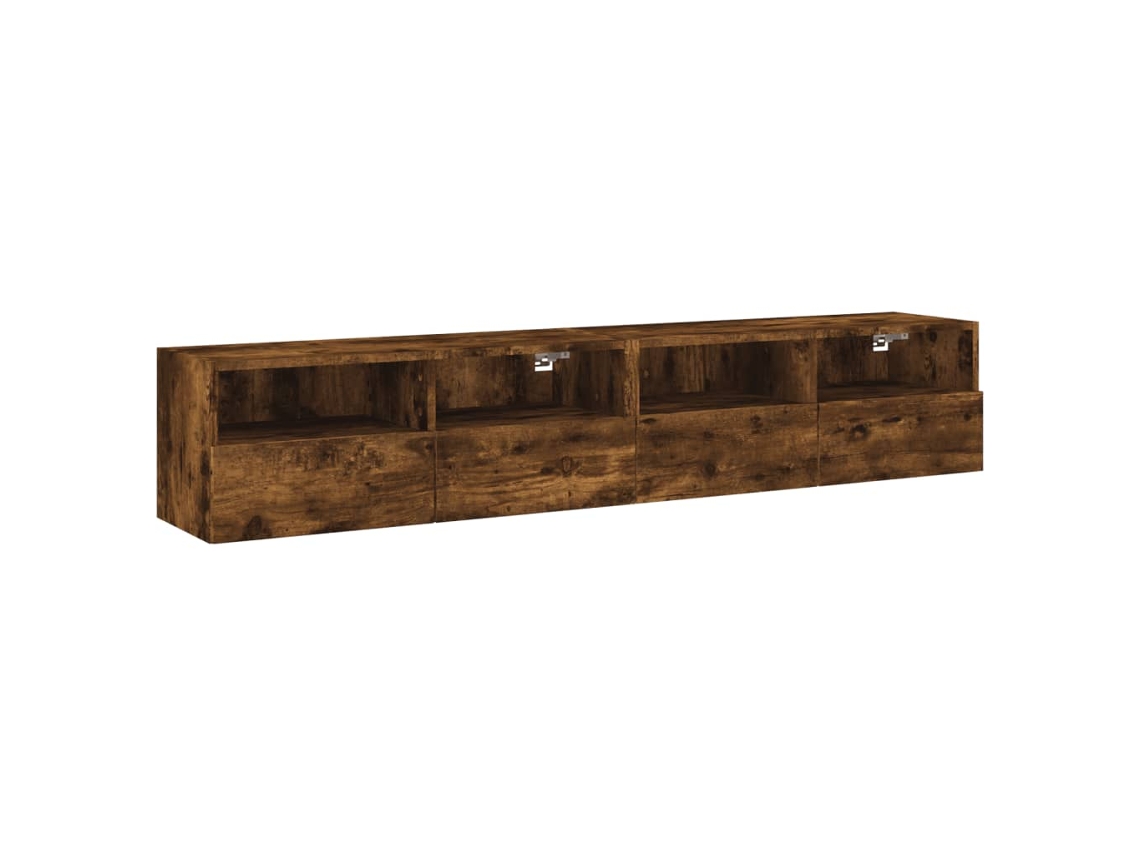 Conjunto 2 Muebles de pared para TV madera roble ahumado VIDAXL (80 x 30 x 30 cm)
