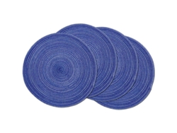 2026-tapetes Redondos De Tejido 15 Pulgadas Lavables Para Mesa De Cocina Hogar Boda Fiesta (azul Blanco, 4)