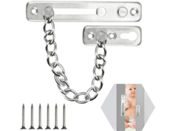 Cadena De Seguridad Acero Inoxidable Para Puertas Domésticas Antibloqueo Cerradura Puerta (plateada)