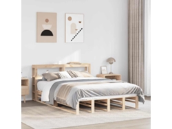 Estructura De Cama Sin Colchón Madera De Pino Blanco 150x200 Cm