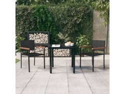 Juego de comedor de jardín de 3 piezas DKD Home Decor en negro