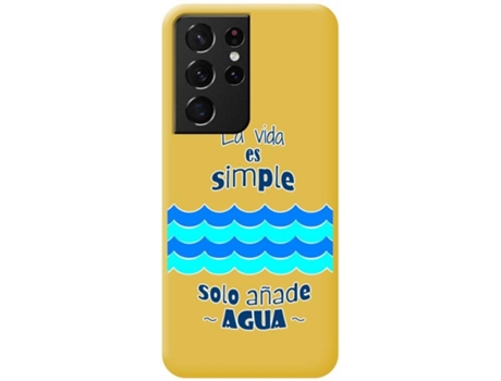 Carcasa Samsung Galaxy S21 Ultra 5G TUMUNDOSMARTPHONE Agua Amarillo