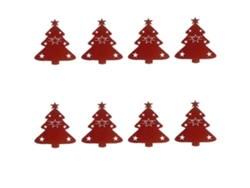 Juego de 8 fundas para cubiertos y tenedores con forma de árbol de Navidad, portacubiertos navideño Nostalgia88 (rojo)