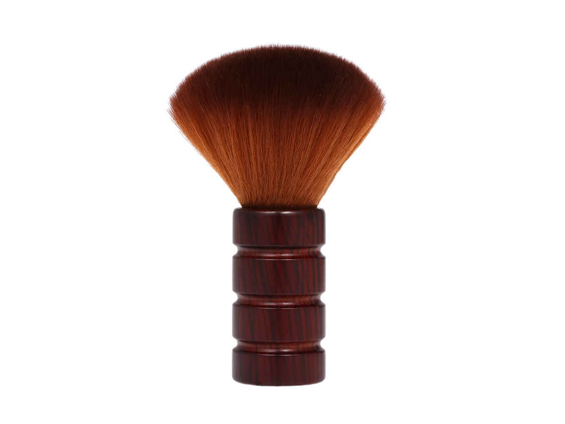 Brocha Para Limpiar Polvo De Cuello Y Rostro Con Cerdas Suaves De Nylon Y Mango De Madera Para Barberos Y Peluqueros