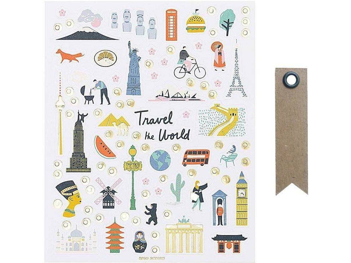 Set 260 Pegatinas YOUDOIT Monumentos del Mundo (25 x 15,5 x 0,5 cm)