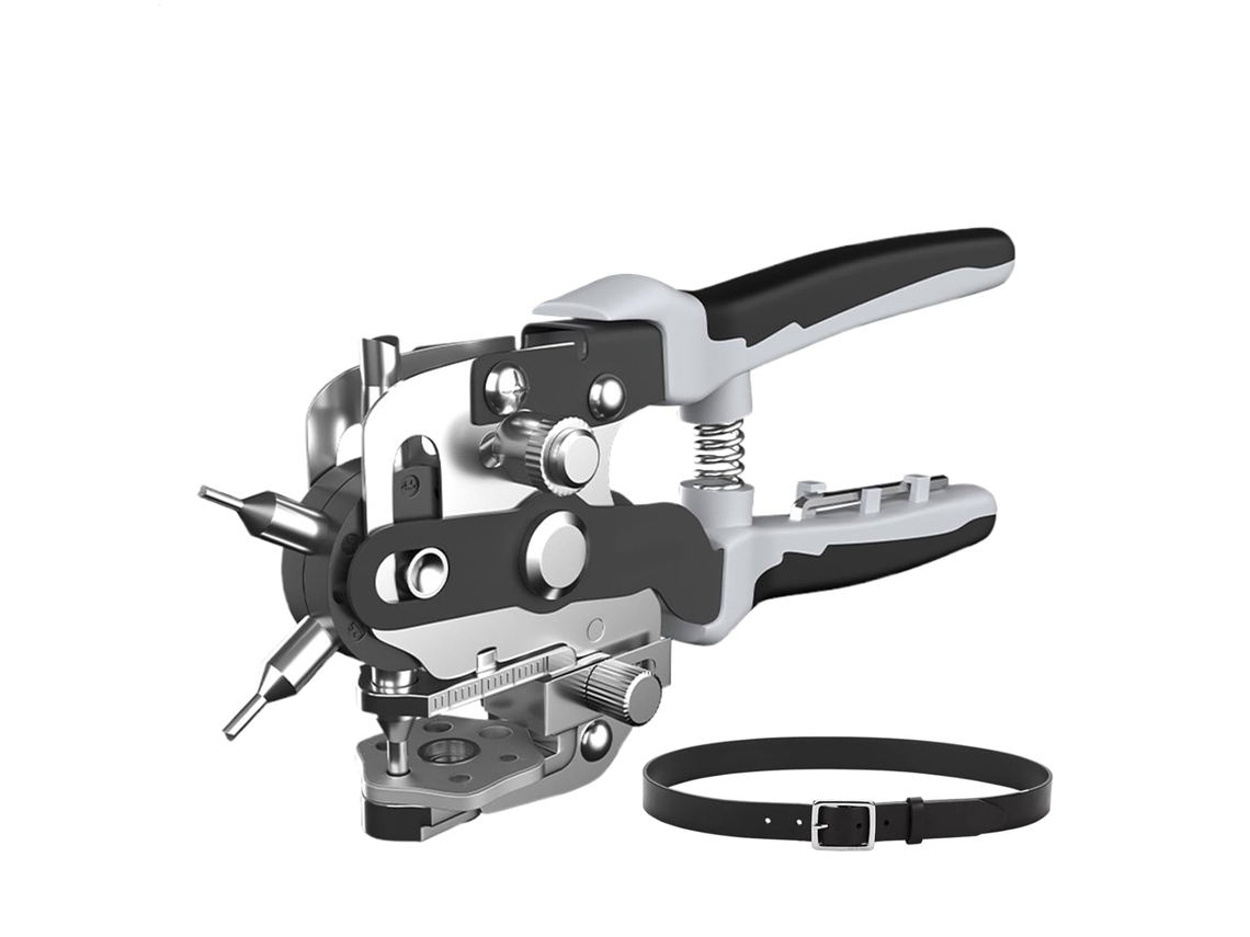 Perforadora Cuero Rotación 360 Grados, Perforar Teléfonos Móviles, Ideal Hogar Estudio.