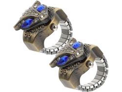Ciieeo Anillo Elástico Práctico Creativo Eventos Casuales Reloj Vintage Abatible Aleación Paquete 2 Piezas