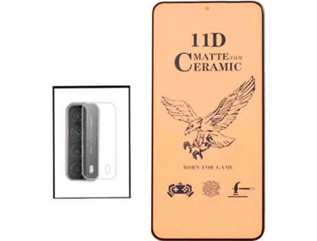 Kit Cristal Templado Ceramic Glass Full Cover Huawei P Smart 2021 PHONECARE y Protector de Cámara