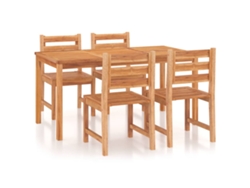 Conjunto 5 de comedor para jardín VIDAXL madera maciza de teca