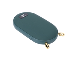 Calentador de manos recargable USB de 6000 mAh con calefacción de doble cara, Power Bank verde