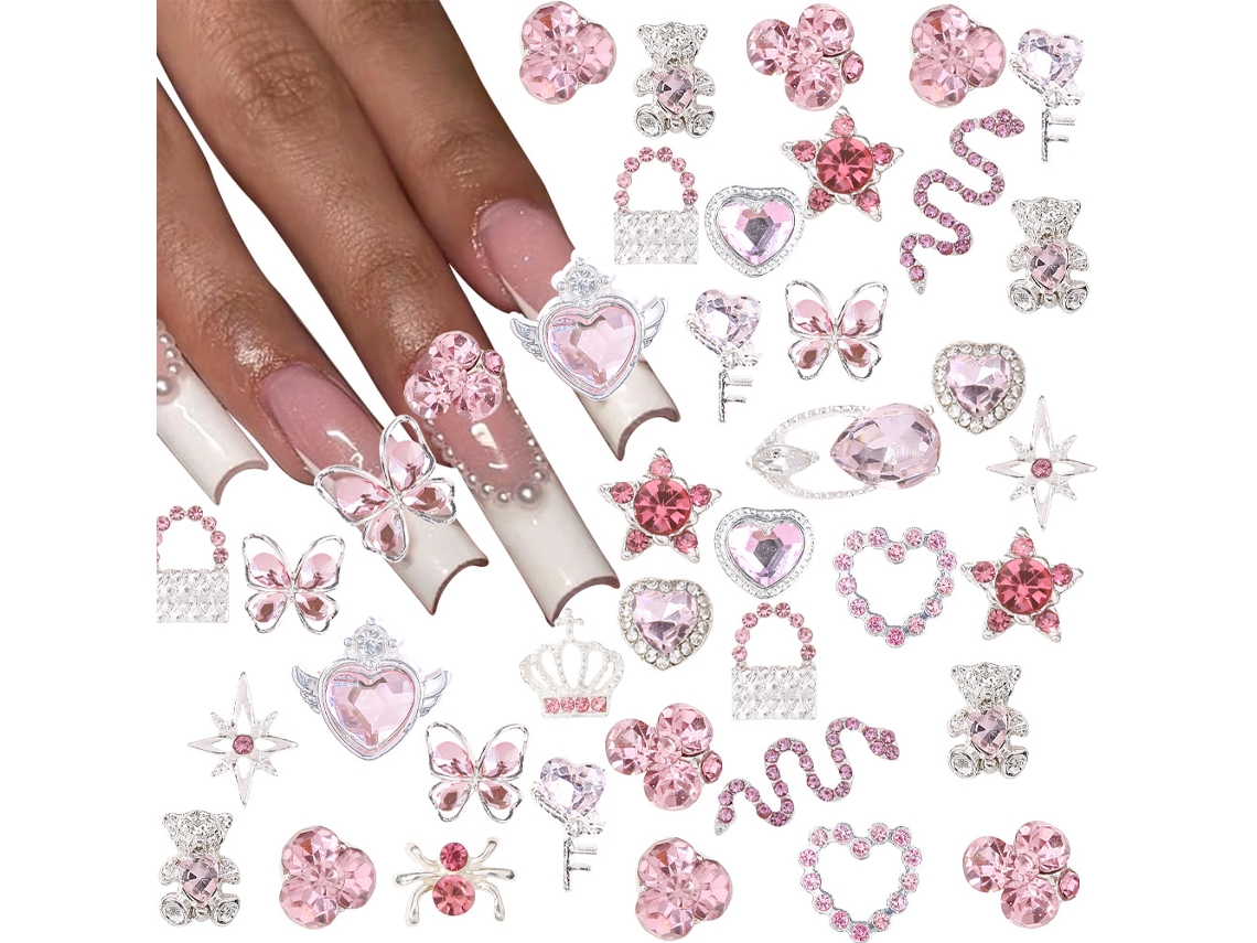 Accesorios De Aleación Para Decoración De Uñas, 32 Piezas, Decoraciones De Uñas Con Diamantes De Imitación Para Manicura. Panoona