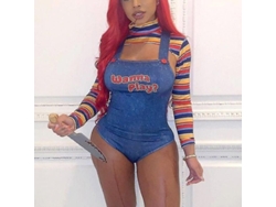 Disfraz De Muñeco Chucky Para Mujer, Conjunto De Halloween Terrorífico, Muñeco Asesino Nocturno