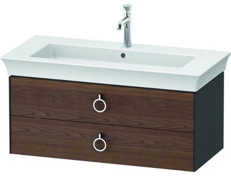 DURAVIT White Tulip, mueble de baño colgado en la pared, ancho 984 x fondo 458mm, con 2 cajones, con tirador, WT43520