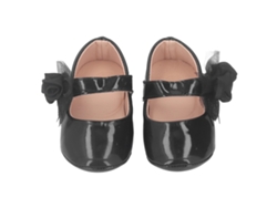 Zapatos Mary Jane Para Bebé Niña Con Diseño Floral, Antideslizantes, Suela De Pu Cómoda Para Bebés De 0 A 1 Año, Color Negro, 13 Cm.