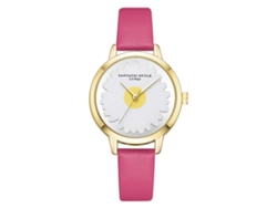 Elegante Reloj De Pulsera Informal Para Mujer Con Movimiento De Cuarzo Y Correa De Pu Rosa/roja.