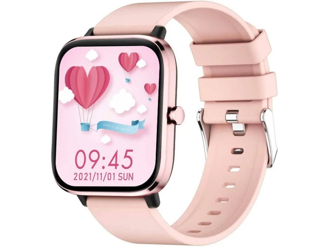 Reloj inteligente con monitor de actividad física, Android e iOS, llamadas, pantalla táctil HD de 1,69", grabación de actividad y música, Yizhood (rosa)