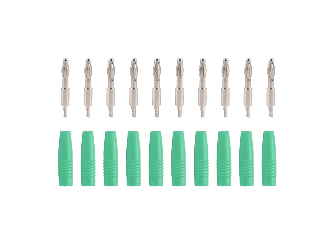 Paquete De 10 Conectores Banana Macho De 4 Mm (22,040) Para Soldar, Para Multímetros, Cables De Prueba De Alto Rendimiento, Color Verde.