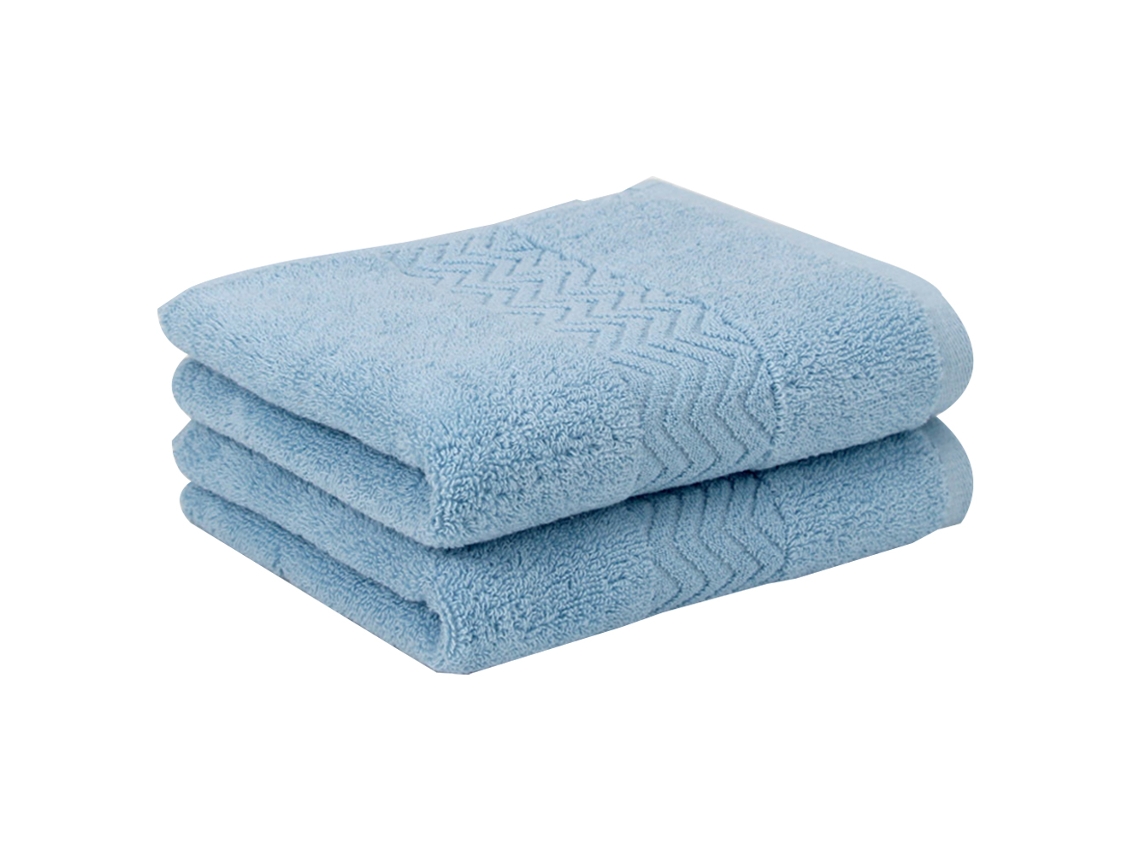 Conjunto de Toallas de Mano Absorbentes Grises de Algodón Azul Kofihety - 2 uds (33x75 cm)