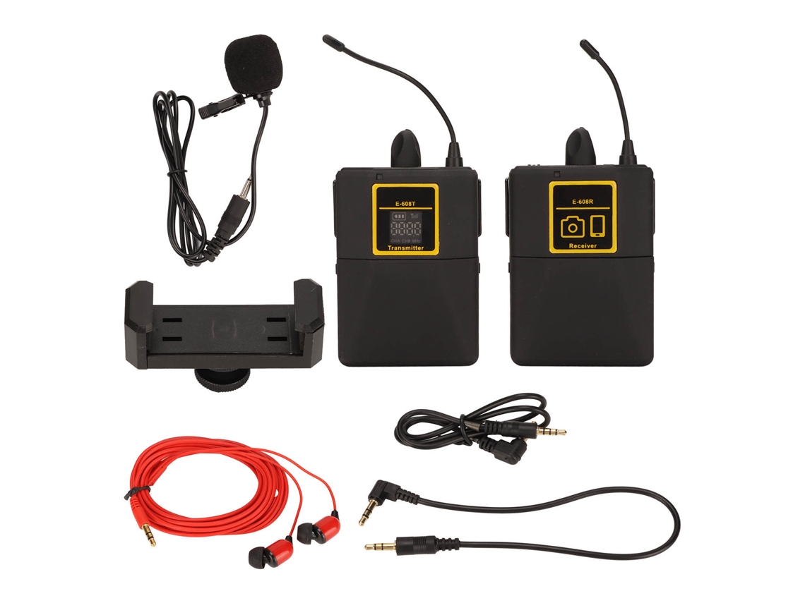 Sistema De Microfone Lavalier Sem Fio Cancelamento De Ruído Alcance 164ft Para Gravação De Vídeo