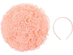 Diadema Plisada Con Cuentas Y Estampado Floral Rosa De Nuobesty, Diadema Ligera De Malla Fina Para Bodas Y Fiestas De Té.