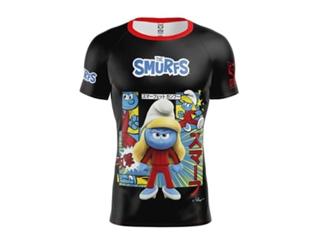 Camiseta de Hombre para Running OTSO Smurfs Negro (M)