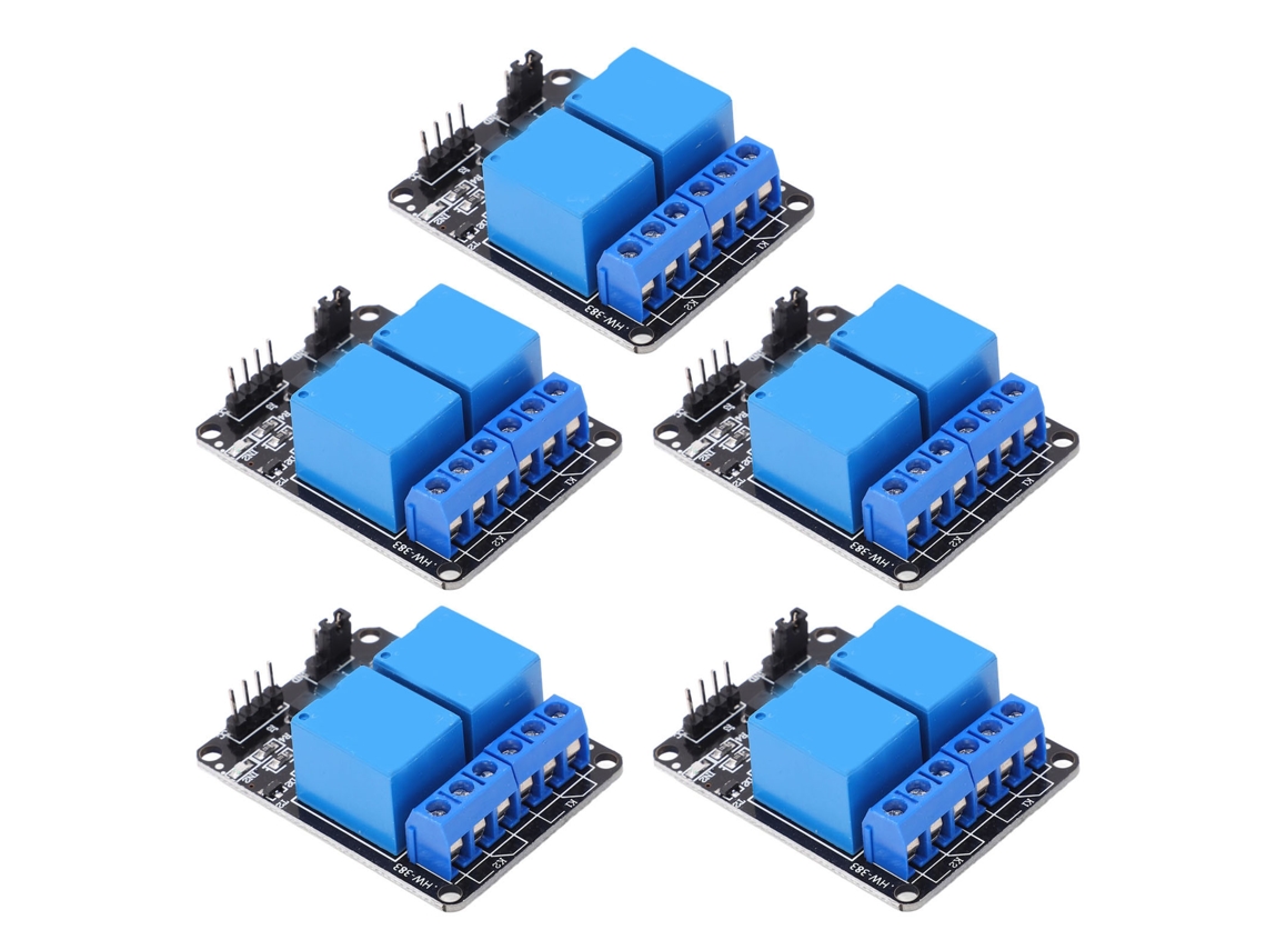 5 Módulos De Relé De 2 Canales Con Aislamiento De Otoacoplador Abs Plc Avr 51 Pic