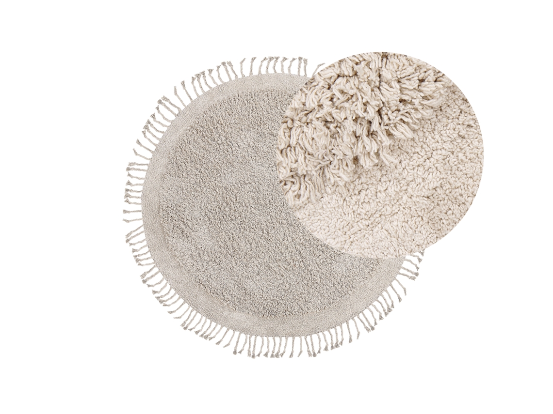 Alfombra BELIANI Bitlis de Algodón Beige 140x140