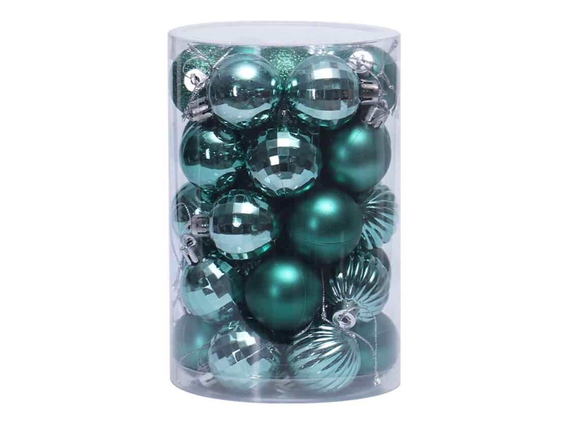 Juego de bolas navideñas 4cm-verde AURUM
