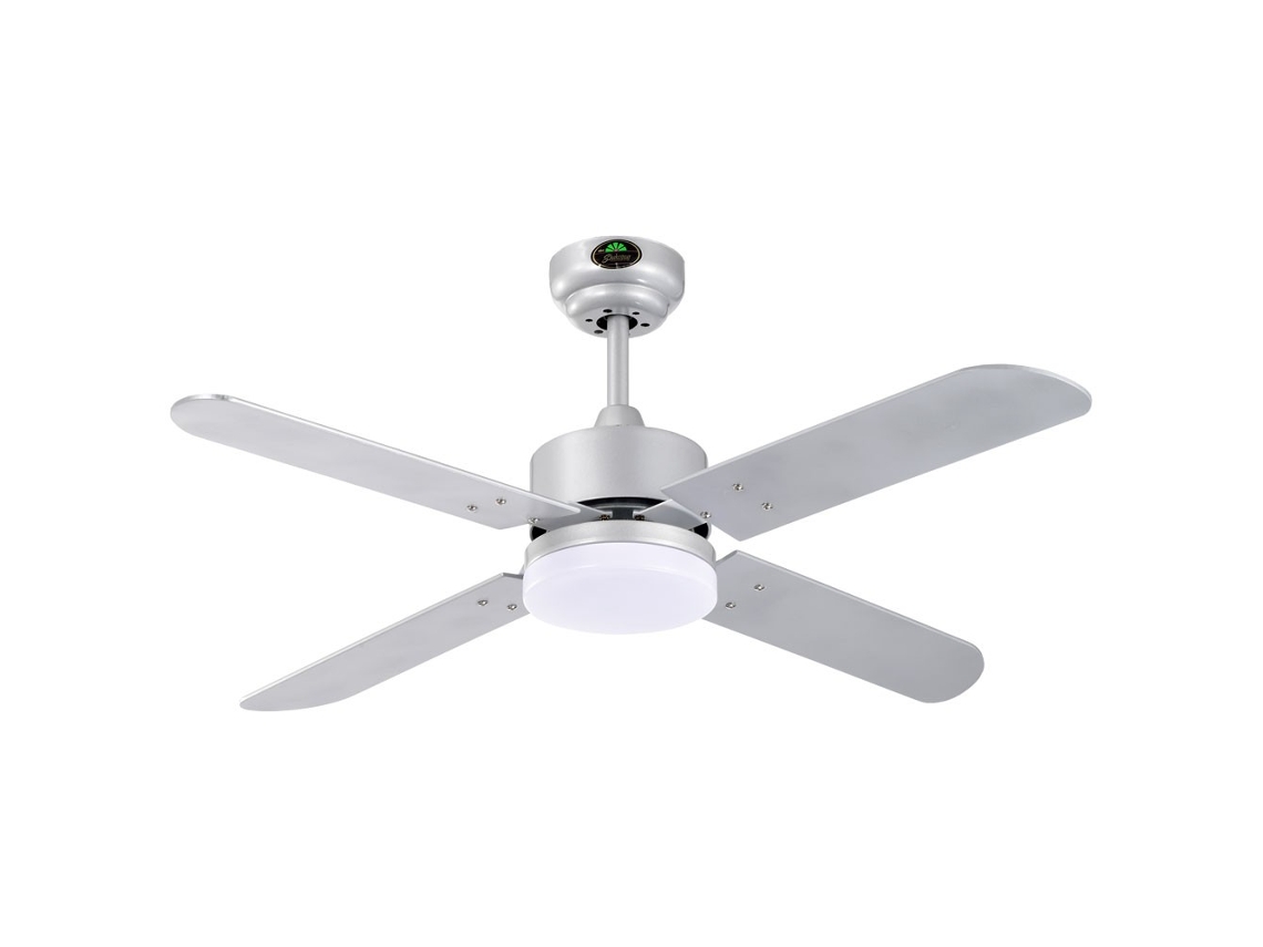 Ventilador de Techo Kenia Plata 4 Aspas Reversibles 18W Led 3000-4000-6500K Alt.40Xd.107Cm FERRIMEX