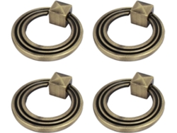 Tiradores Anilla Cajones Estilo Retro, Tono Bronce, 45x43x12 Mm, 4
