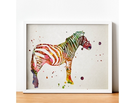 Póster NACNIC de Zebra Estilo Acuarela. Pósters de Animales con Estilo Acuarela