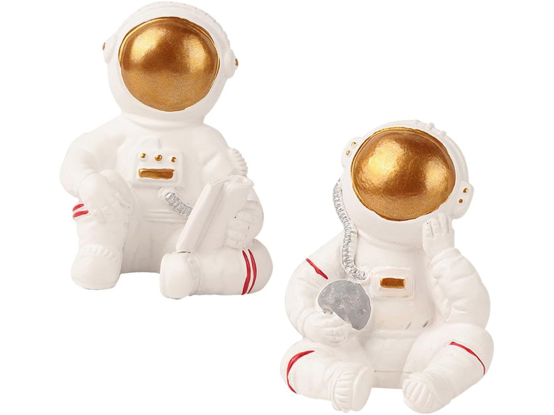 Slowmoose 2 Ganchos Adhesivos de Astronauta, Resina, para Cables/Llaves.