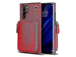 Red2025 Wallet Function Phone Case For Huawei P30 Pro With Card Holder Shoulder Strap Woman P202411261300