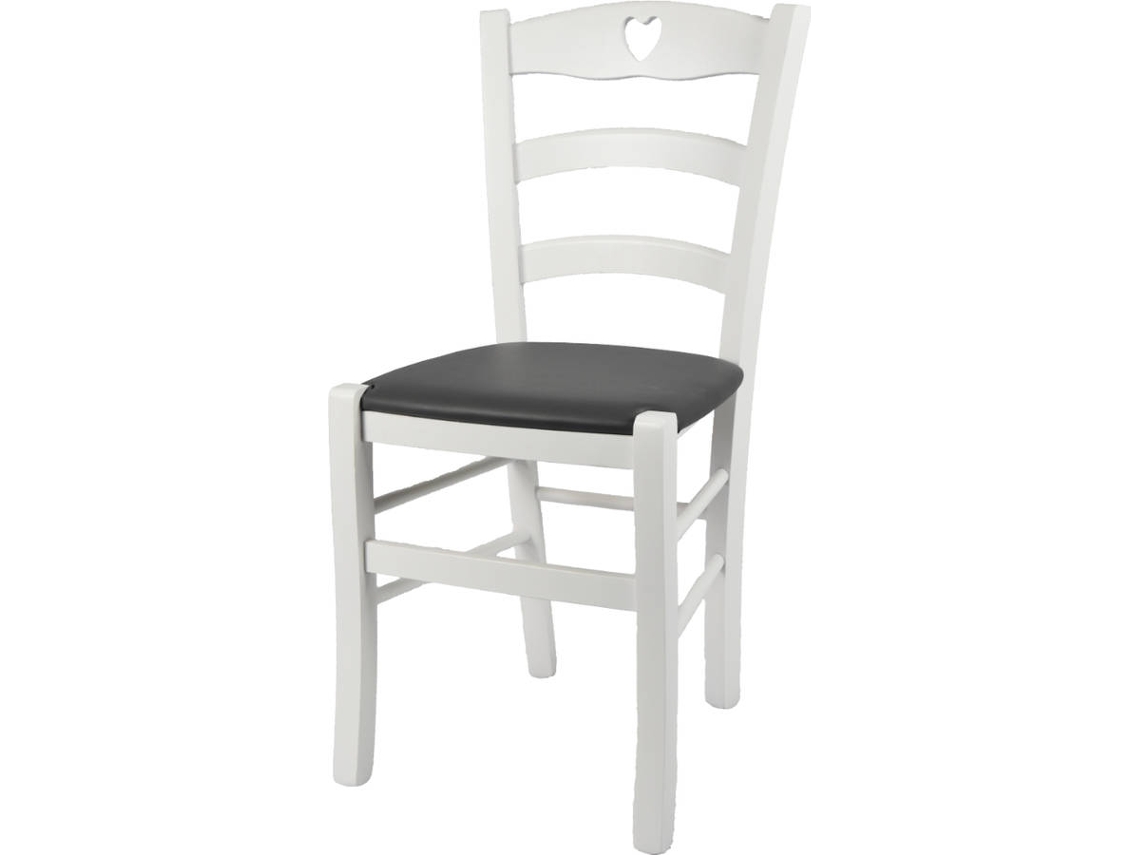 Cadeira T M C S Cuore 252LBI-PN623 (Branco - 88x43x46 cm - Madeira)