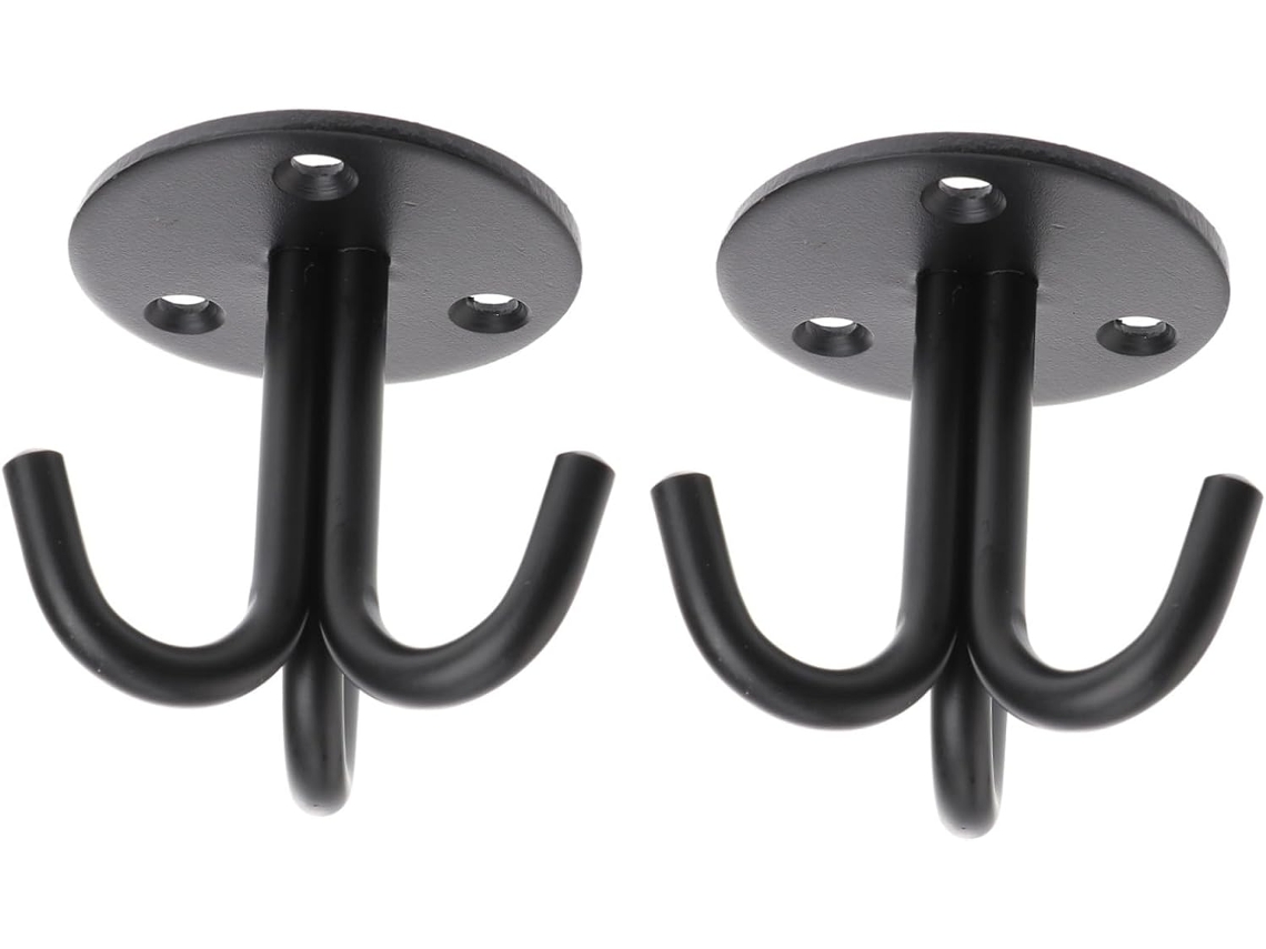 Juego 2 Ganchos Techo Acero Inoxidable Gancho Triple Montaje Pared Resistente Hamacas Elementos Decorativos