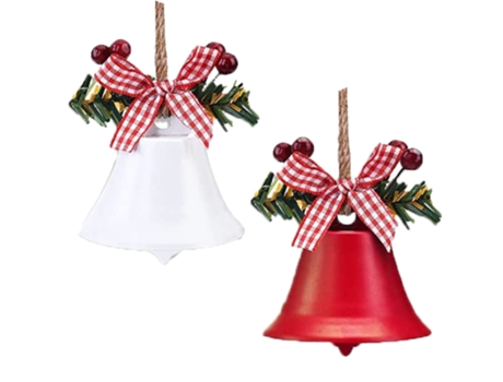 Adornos de árbol de Navidad, campanas decorativas navideñas, para suministros de manualidades, corona para colgar en la puerta, estilo 3