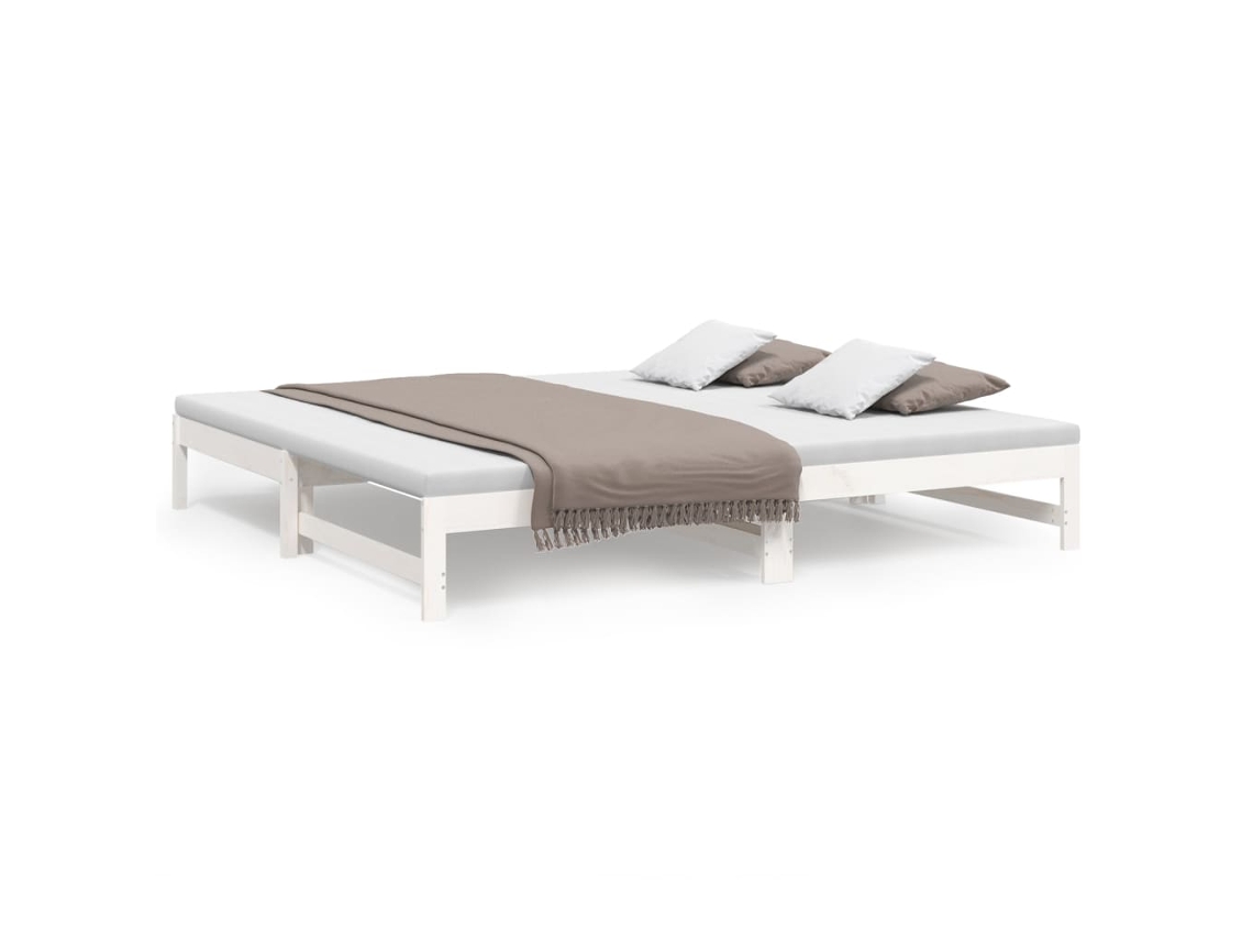Maison Exclusive - Sofá Cama Extraíble Madera Maciza De Pino Blanco 2x(80x200) Cm