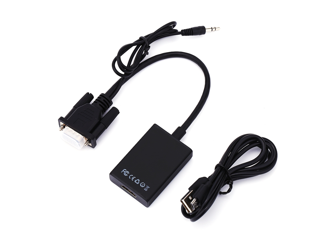 Adaptador Conversor De Vga Para Hdmi Com Cabo Usb 1080p Hd Para Pc Computador