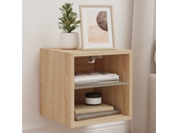 Mueble De Tv | Armario Para Tv | Gabinete De Tv De Pared Con Luces Led Roble Sonoma 30x28,5x30 Cm