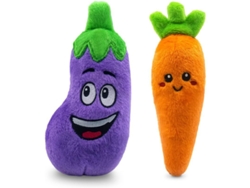 Juguetes Para Perros, Juguetes De Peluche Con Chasquidos Y Crujidos, 2 Pack Berenjena Y Zanahoria