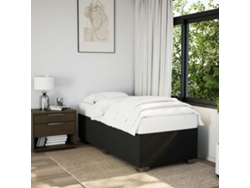 Estructura De Cama Sin Colchón Tela Negro 80x200 Cm