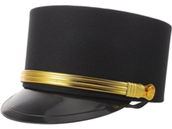 Gorra Unisex Negra De Maquinista De Tren, De Tela Y Plástico, Estilo Retro Clásico.