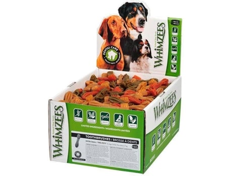 Snacks Dentales para Perros WHIMZEES Escova Box pack S MIX 8,6cm 150 unidades