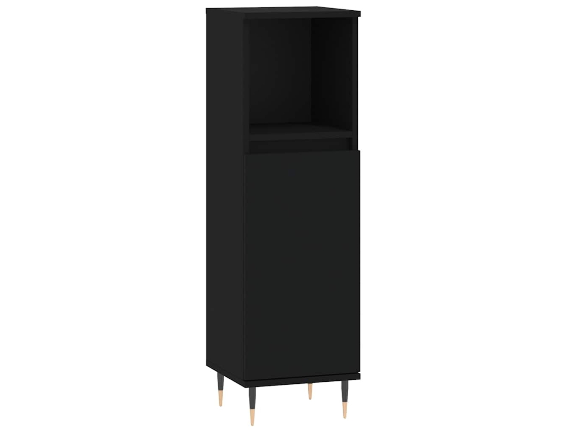 Maison Exclusive - Armario De Baño Madera Contrachapada Negro 30x30x100 Cm