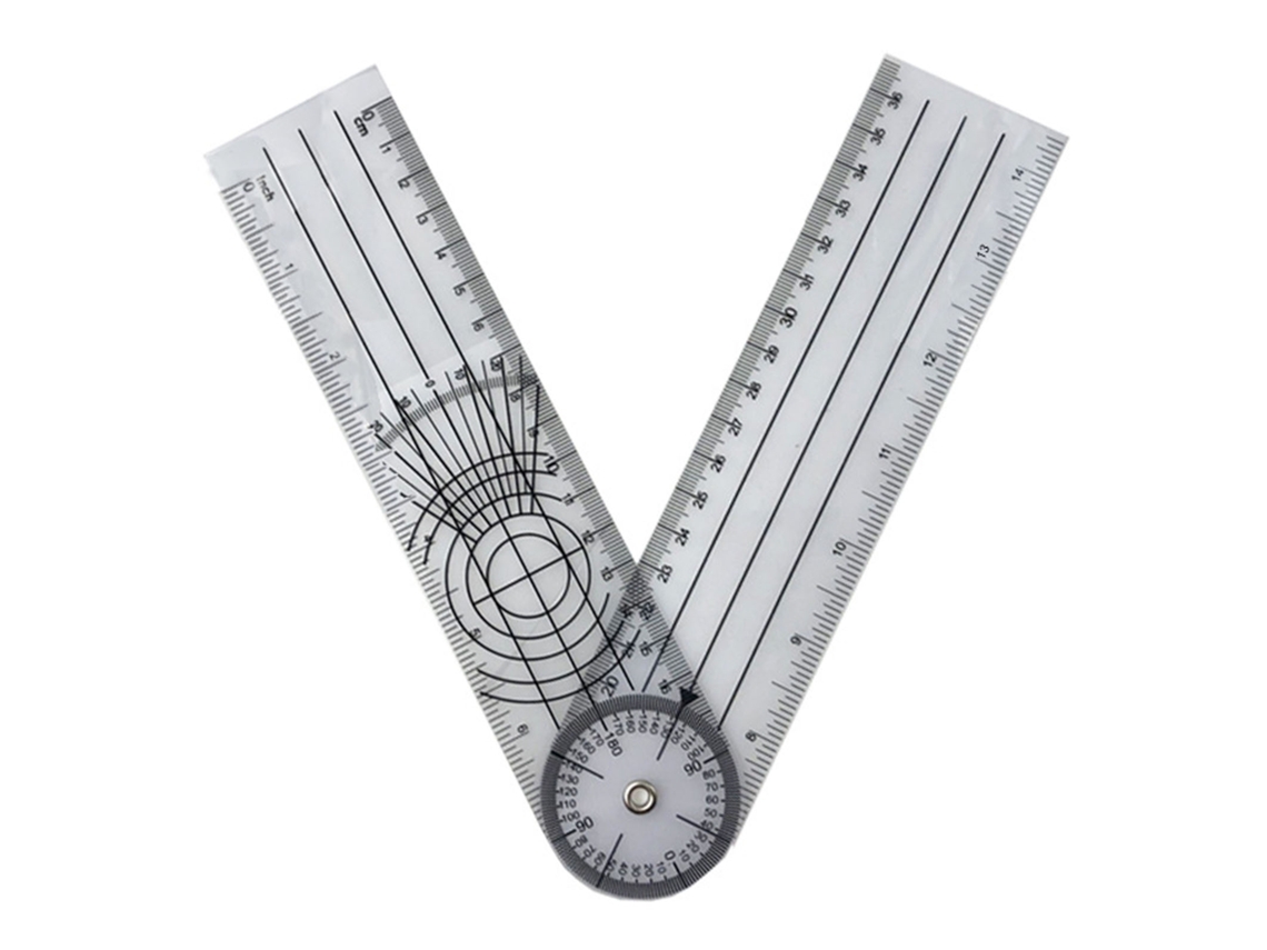 Regla Transportadora De Plástico Plegable De 140 Mm, Herramienta De Medición Geométrica Multiángulo Para Dibujo.