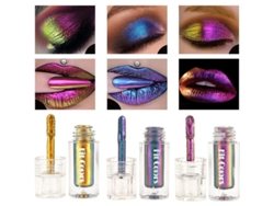 Sombra De Ojos Líquida Chameleon, Set De 3 Tonos Metálicos Multicromáticos Brillantes, De Larga Duración Y No Grasosos.