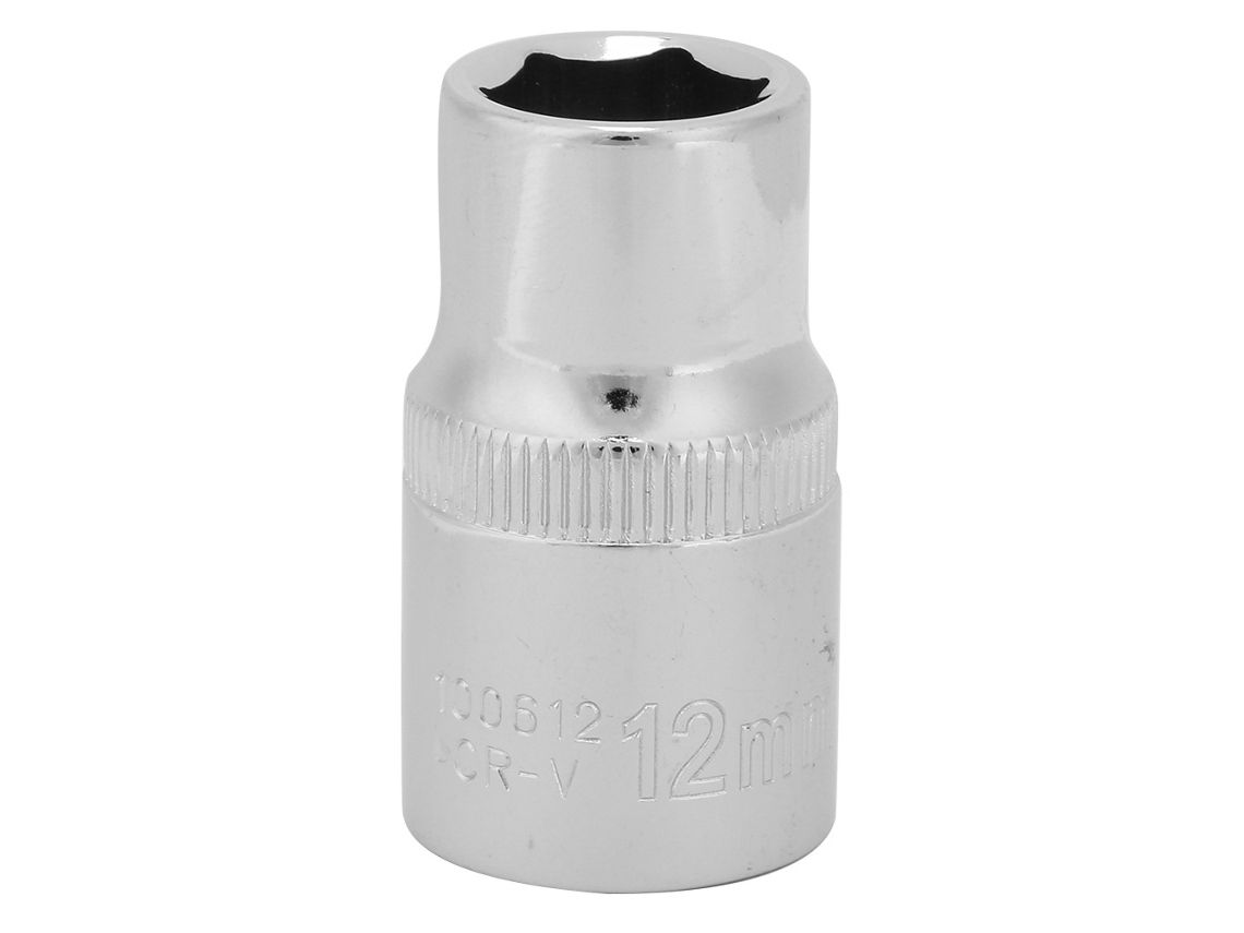 Herramienta para extraer tornillos y tuercas con vaso hexagonal métrico de 12 mm, acero cromo vanadio.