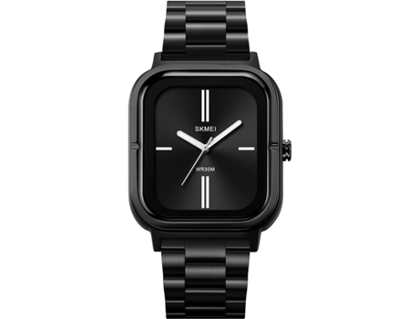 VEANXIN Reloj de pulsera cuadrado resistente al agua de acero inoxidable fácil de leer para hombre-Azul negro