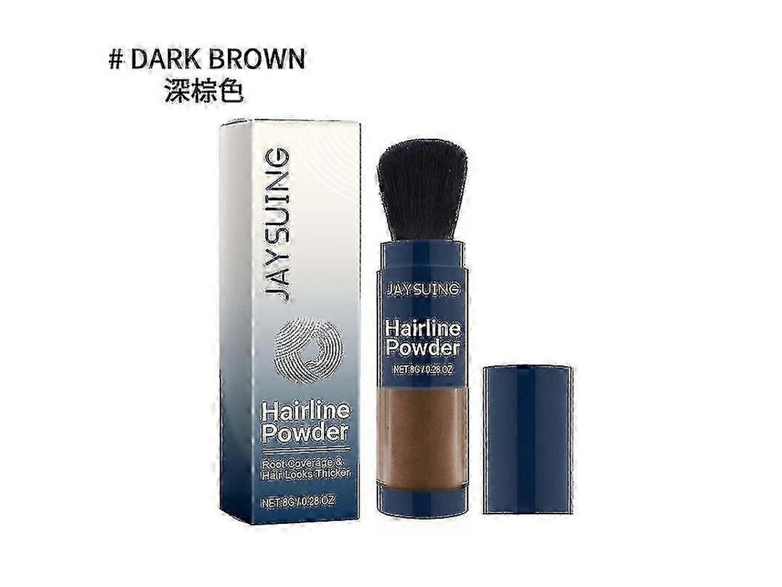 Jaysuing Hair Dense Hair Fiber Powder Thick Hair Fluffy Color Filling Hairline Refreshing Oil Control Powder Dark Brown 8g